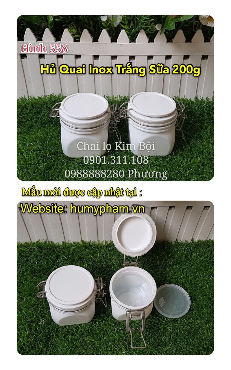 hủ đựng kem quai inox